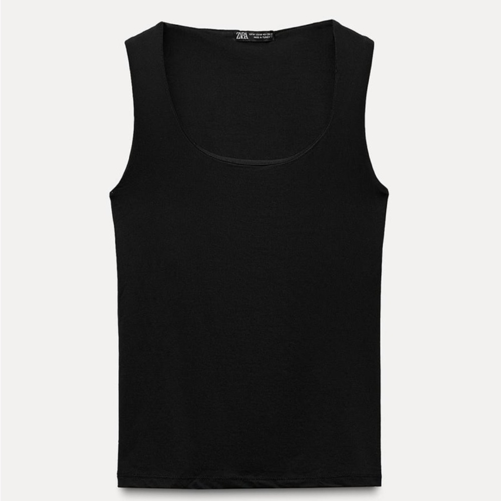 Zara Wide Strap Polyamide Top